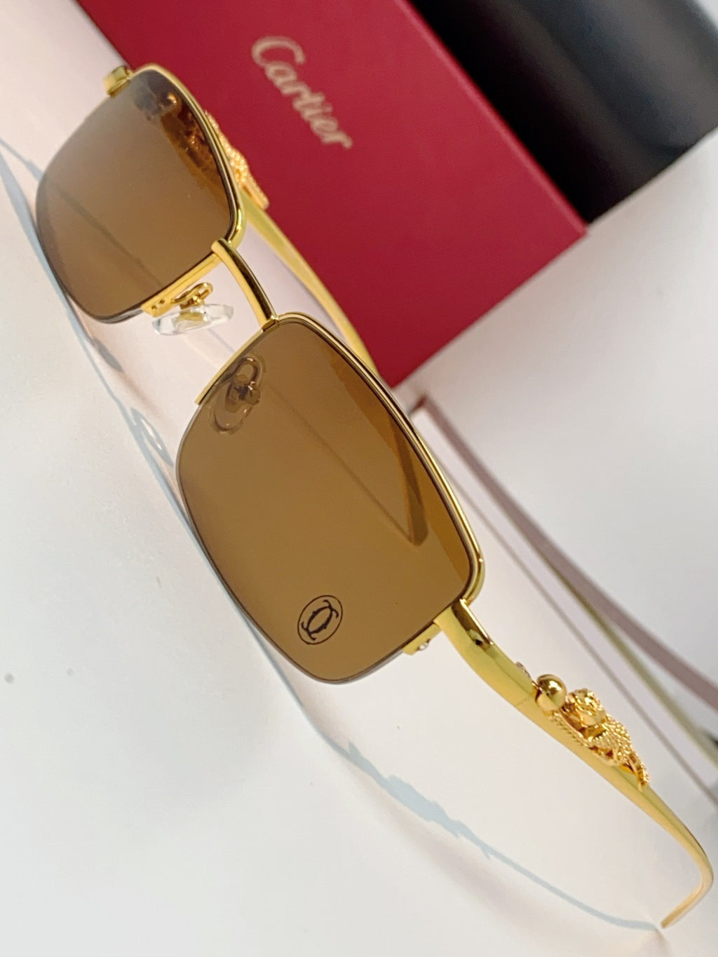 Cartier Square Brown Lens Sunglasses for Men & Women - 358530 - detail image 7