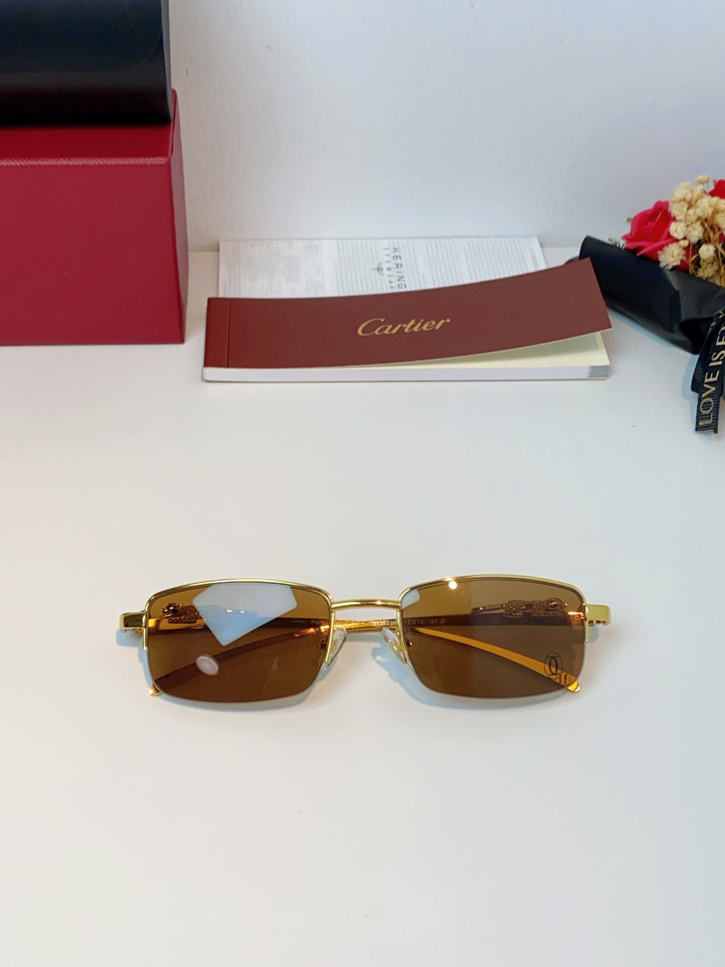 Cartier Square Brown Lens Sunglasses for Men & Women - 358530 - detail image 9