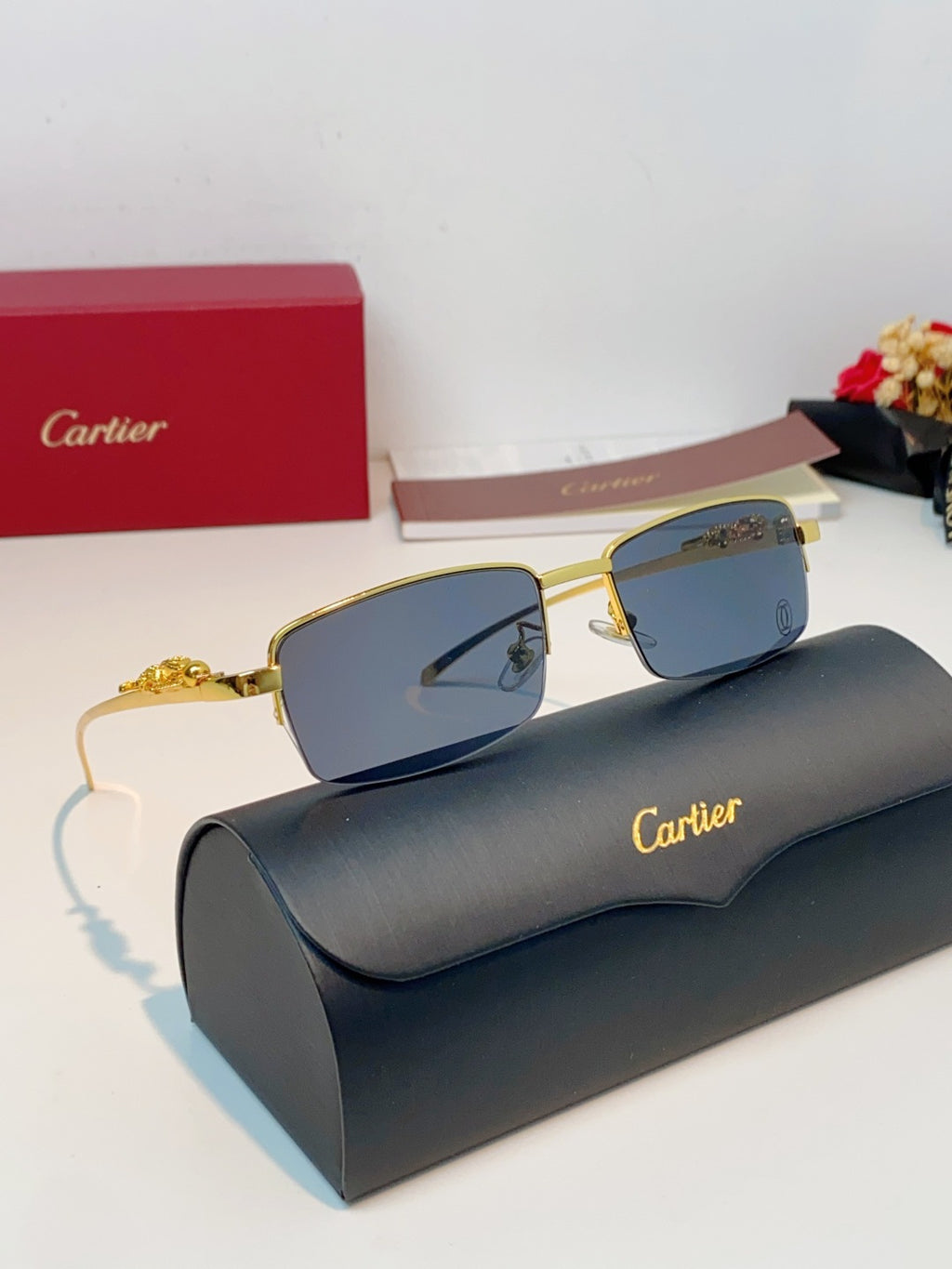 Cartier Square Black Lens Sunglasses for Men & Women - 358531 - detail image 10