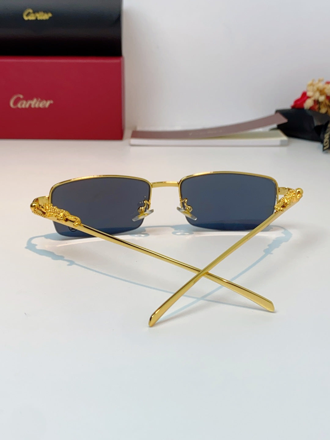 Cartier Square Black Lens Sunglasses for Men & Women - 358531 - detail image 3