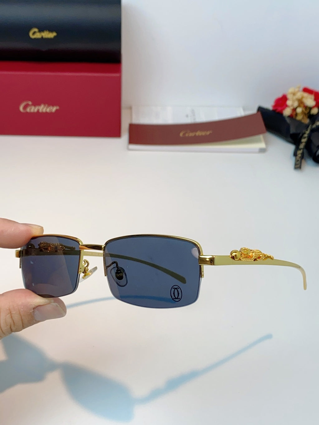 Cartier Square Black Lens Sunglasses for Men & Women - 358531 - detail image 6
