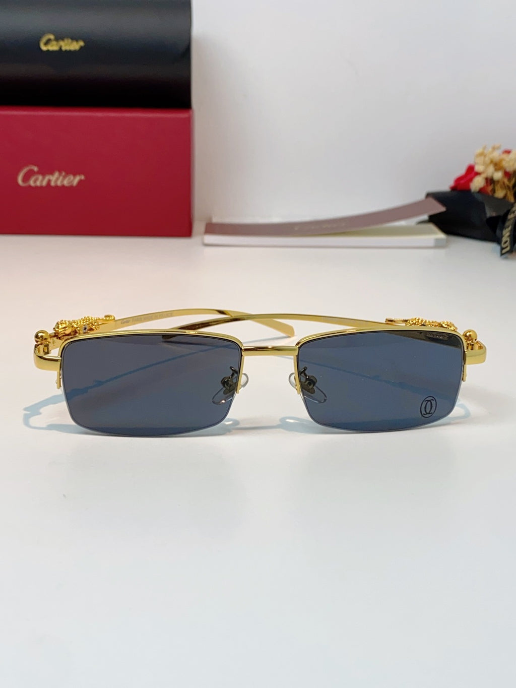 Cartier Square Black Lens Sunglasses for Men & Women - 358531 - detail image 2