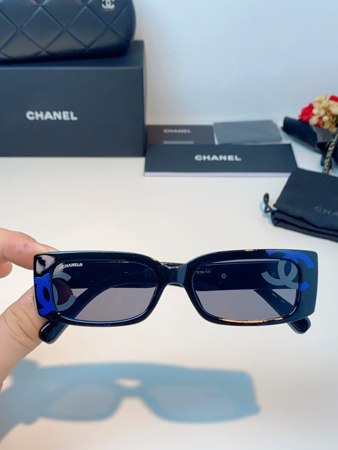 Chanel Square Blue Lens Sunglasses for Men & Women - 382154 - detail image 4