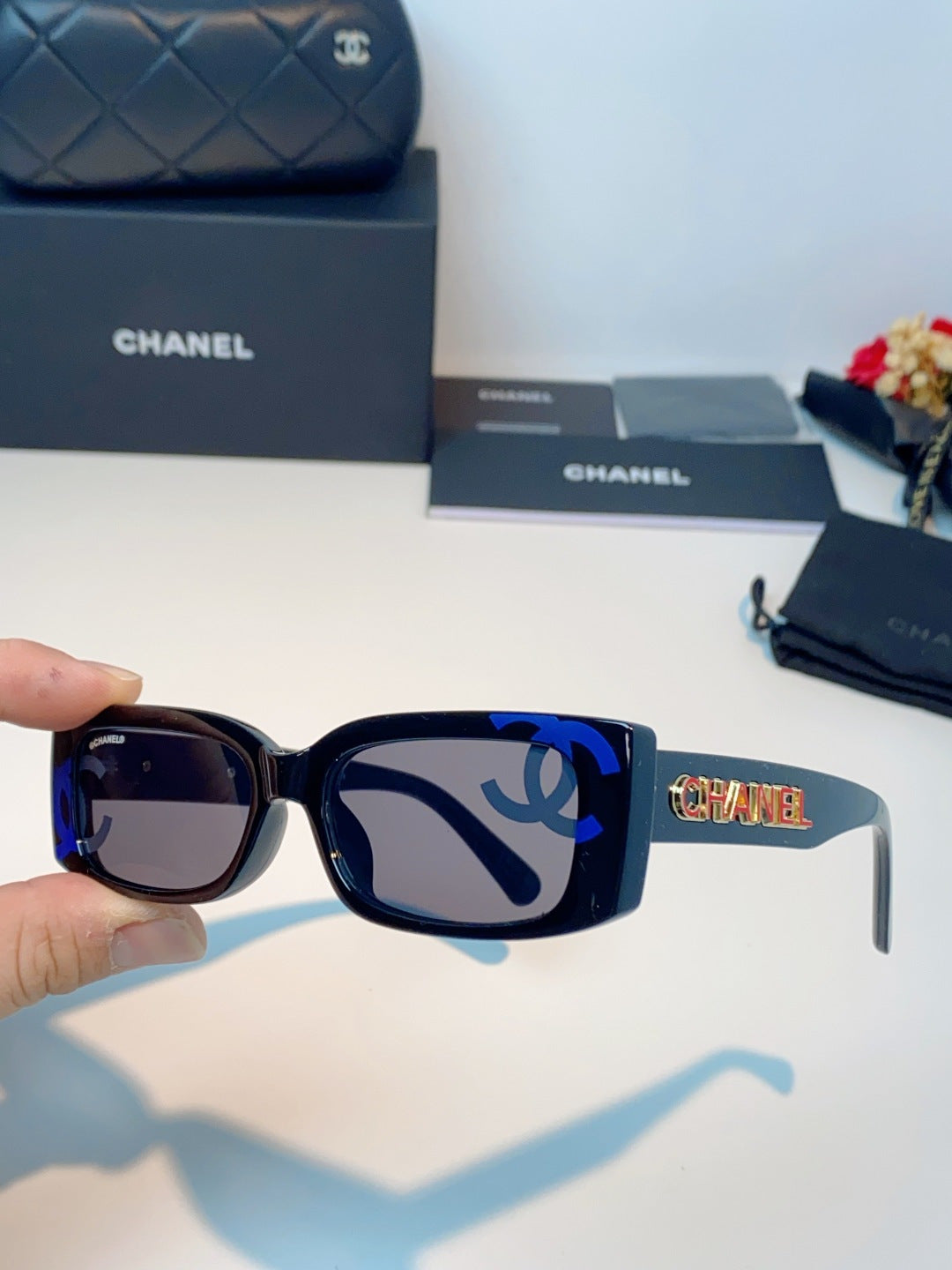 Chanel Square Blue Lens Sunglasses for Men & Women - 382154 - detail image 6