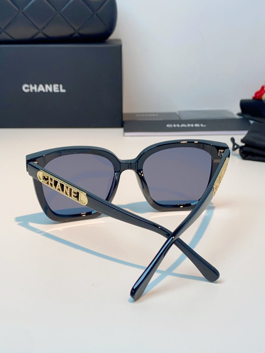 Chanel Acetate Oversized Gray Lens Sunglasses for Men & Women - detail image 3