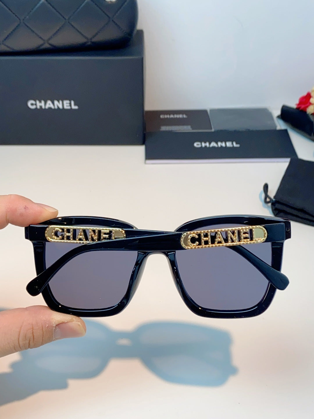 Chanel Acetate Oversized Gray Lens Sunglasses for Men & Women - detail image 5
