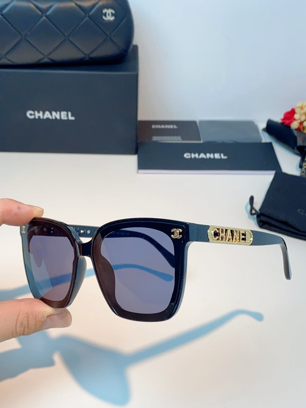 Chanel Acetate Oversized Gray Lens Sunglasses for Men & Women - detail image 6