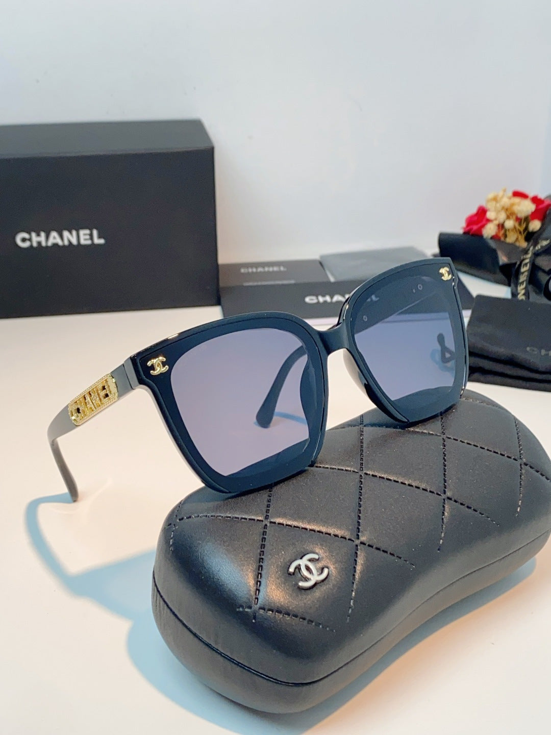 Chanel Acetate Oversized Gray Lens Sunglasses for Men & Women - detail image 10