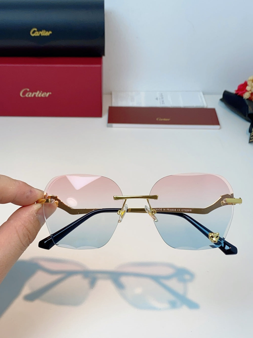 Cartier Photochromic Rimless Silver Lens Sunglasses for Men & Women - 372215 - detail image 4