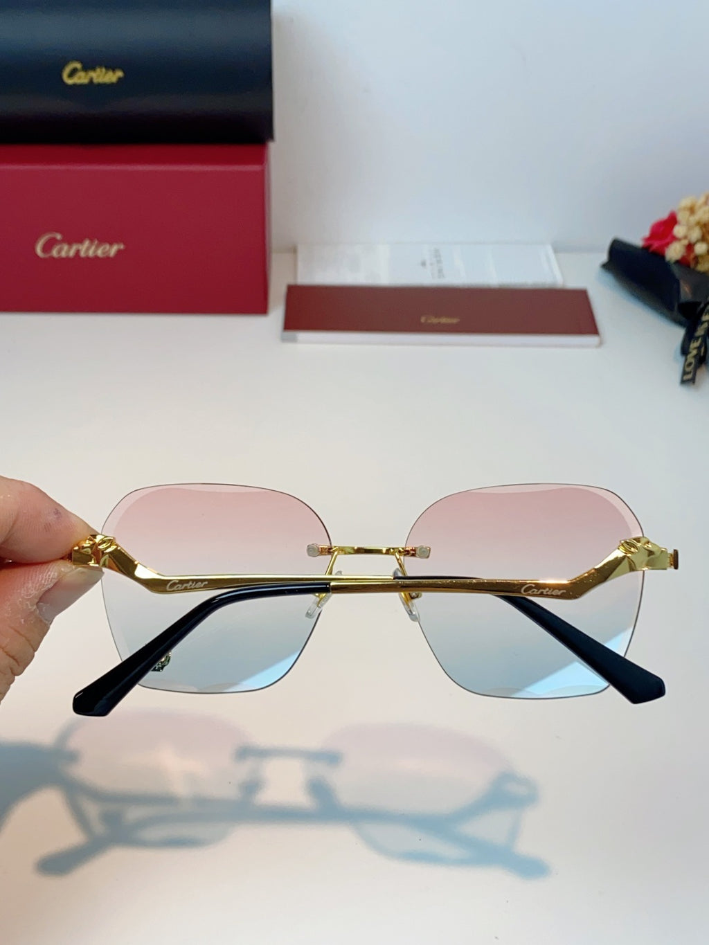 Cartier Photochromic Rimless Silver Lens Sunglasses for Men & Women - 372215 - detail image 5