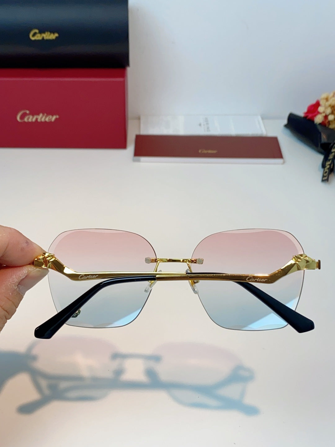 Cartier Photochromic Rimless Silver Lens Sunglasses for Men & Women - 372215 - detail image 5