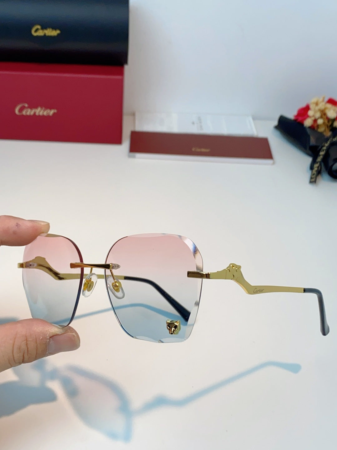 Cartier Photochromic Rimless Silver Lens Sunglasses for Men & Women - 372215 - detail image 6