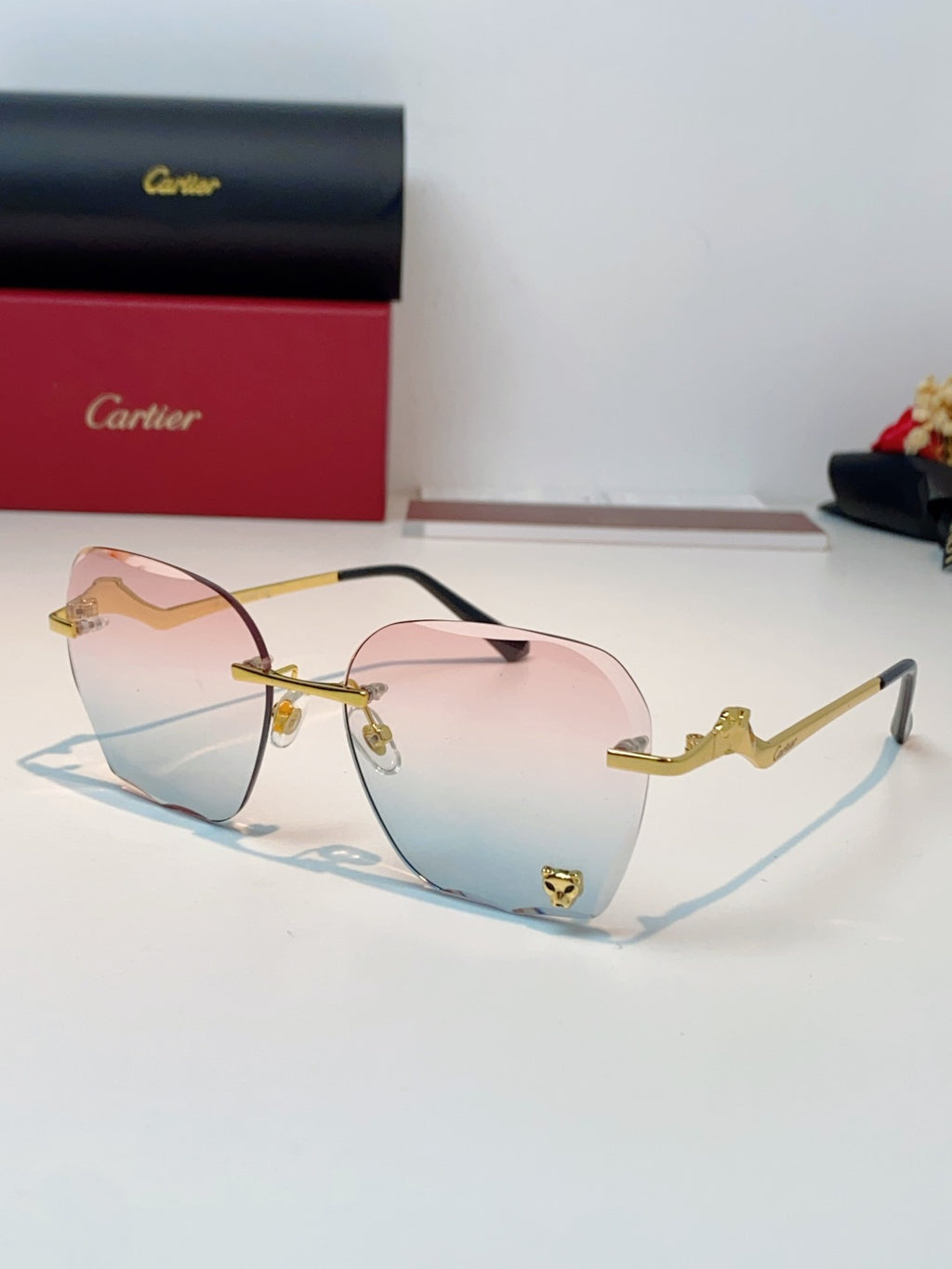 Cartier Photochromic Rimless Silver Lens Sunglasses for Men & Women - 372215