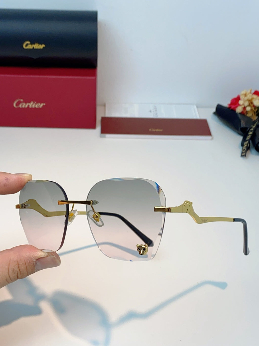 Cartier Photochromic Rimless Silver Lens Sunglasses for Men & Women - 372216 - detail image 6