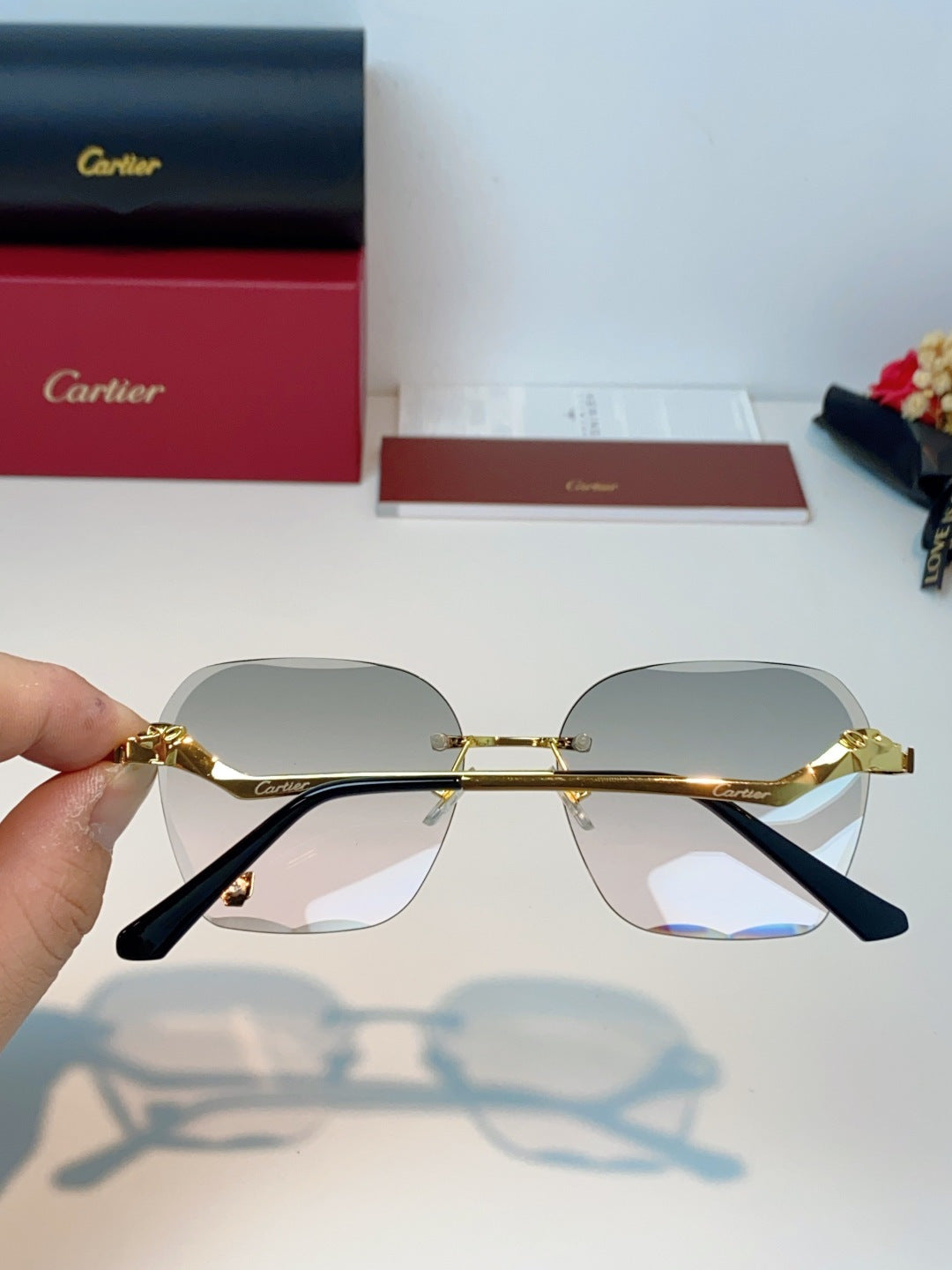 Cartier Photochromic Rimless Silver Lens Sunglasses for Men & Women - 372216 - detail image 5