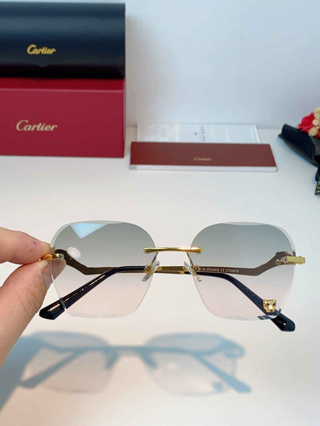 Cartier Photochromic Rimless Silver Lens Sunglasses for Men & Women - 372216 - detail image 4