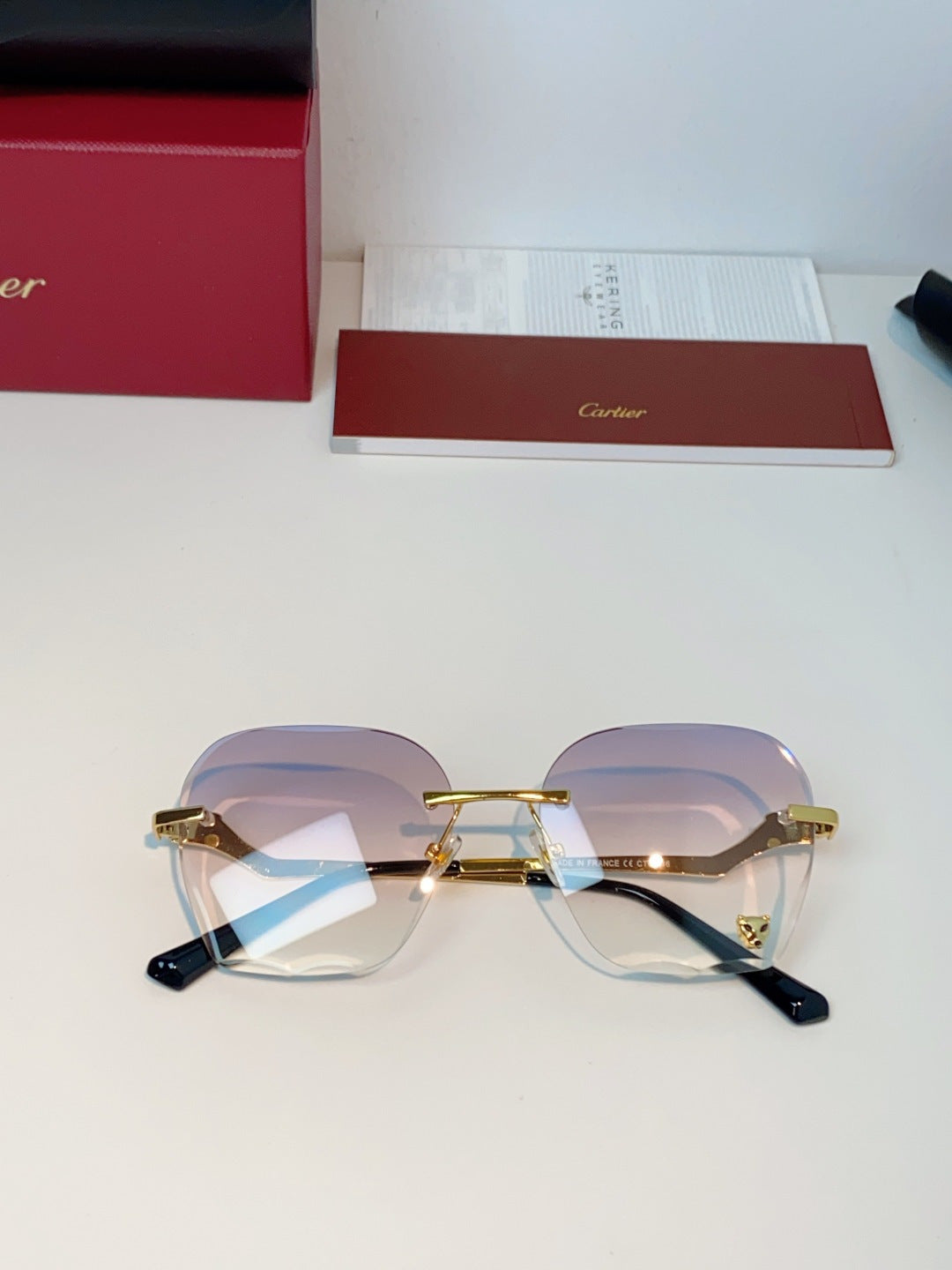 Cartier Photochromic Rimless Brown Lens Sunglasses for Men & Women - detail image 9