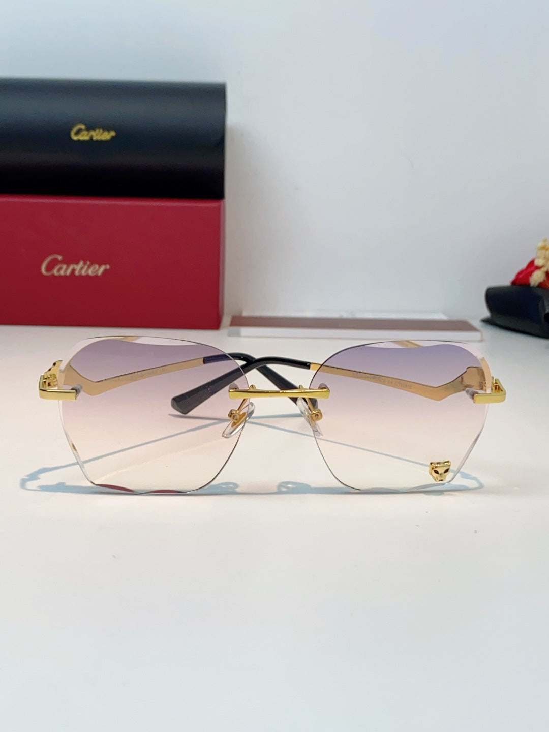 Cartier Photochromic Rimless Brown Lens Sunglasses for Men & Women - detail image 2