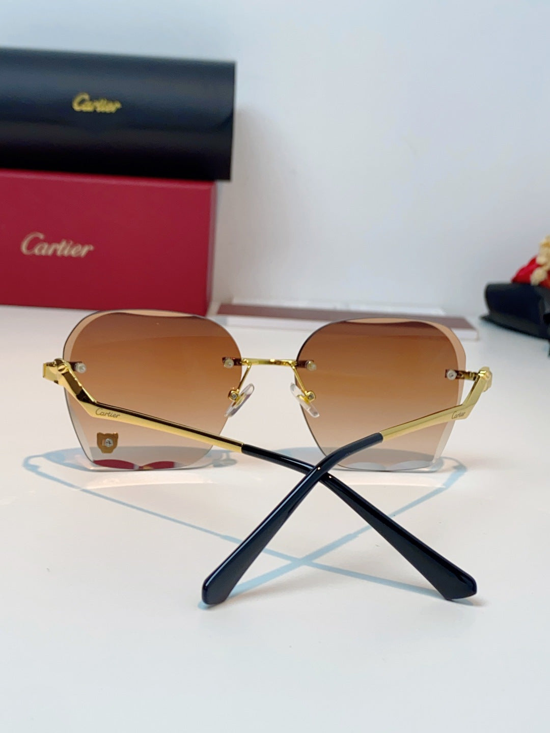 Cartier Photochromic Rimless Orange Lens Sunglasses for Men & Women - 372218 - detail image 3