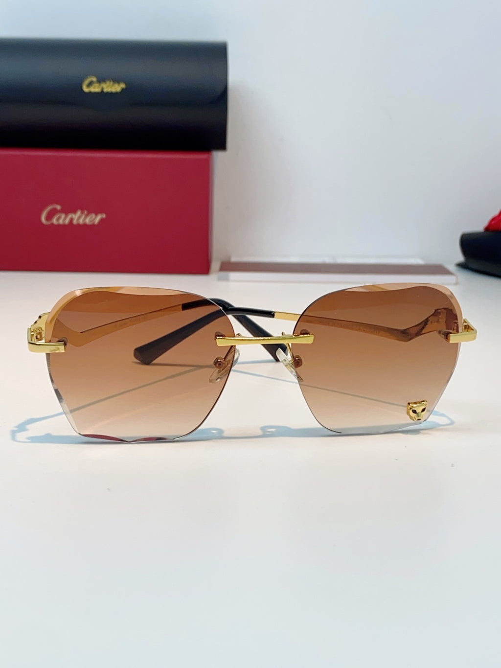 Cartier Photochromic Rimless Orange Lens Sunglasses for Men & Women - 372218 - detail image 2
