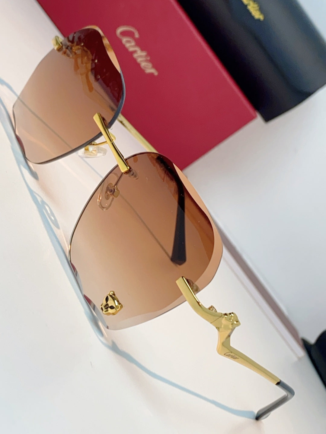 Cartier Photochromic Rimless Orange Lens Sunglasses for Men & Women - 372218 - detail image 7