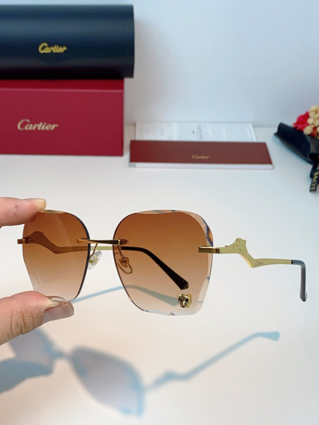 Cartier Photochromic Rimless Orange Lens Sunglasses for Men & Women - 372218 - detail image 6