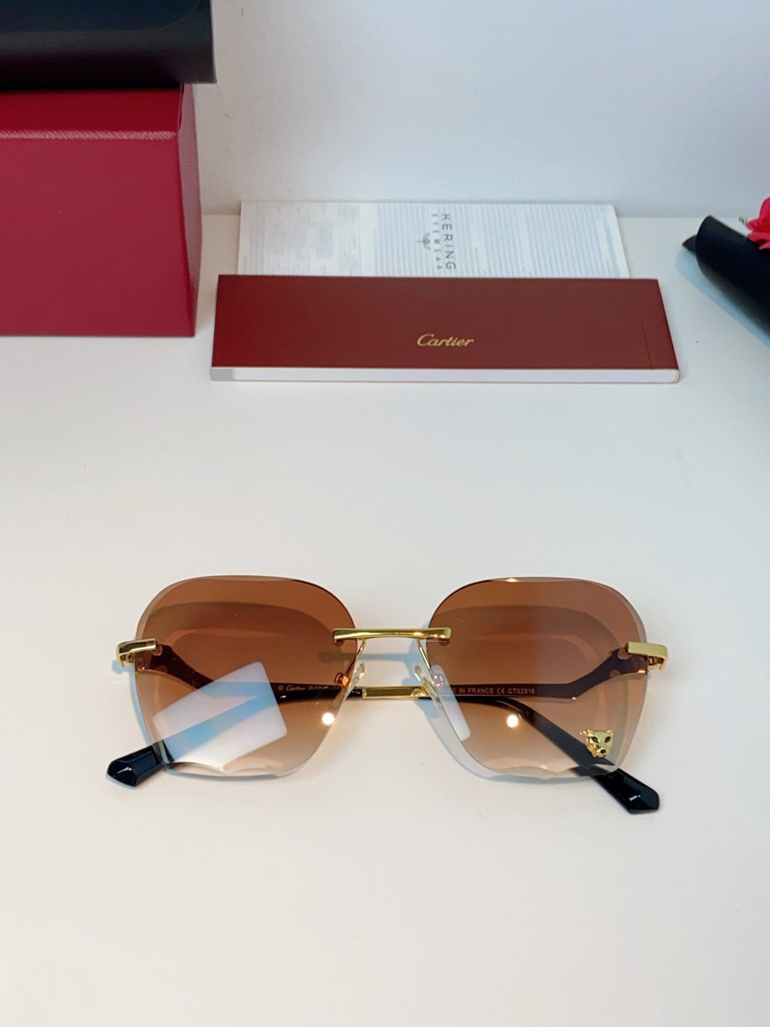 Cartier Photochromic Rimless Orange Lens Sunglasses for Men & Women - 372218 - detail image 9
