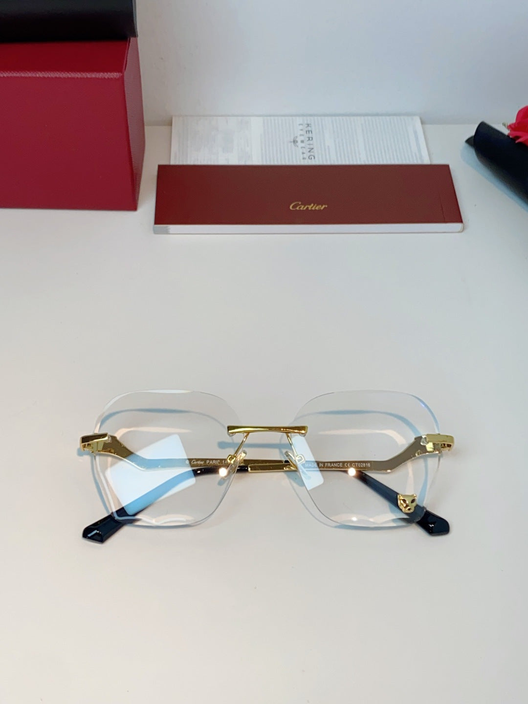Cartier Photochromic Rimless Orange Lens Sunglasses for Men & Women - detail image 9