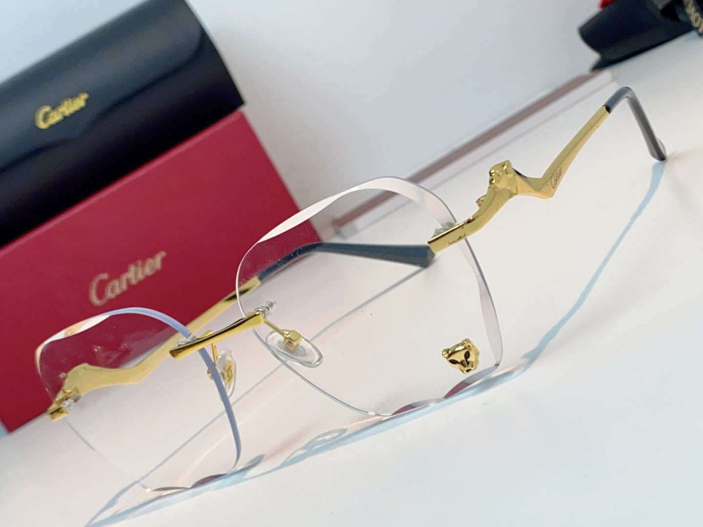 Cartier Photochromic Rimless Orange Lens Sunglasses for Men & Women - detail image 7