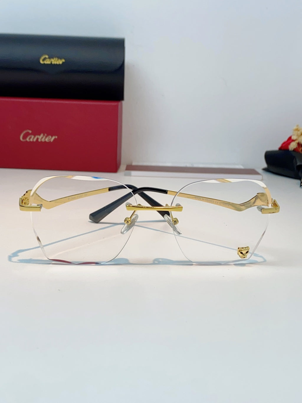 Cartier Photochromic Rimless Orange Lens Sunglasses for Men & Women - detail image 2