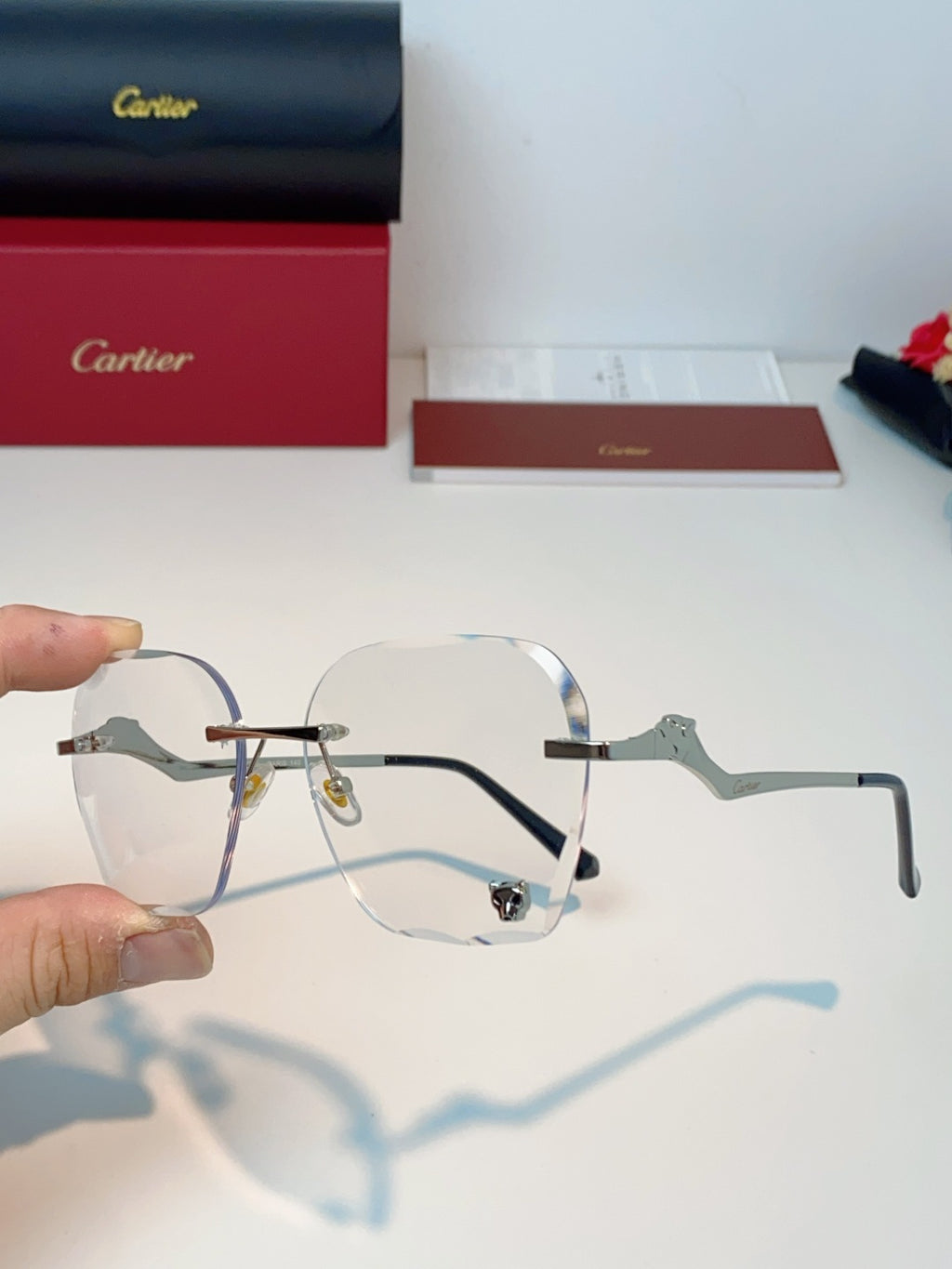 Cartier Photochromic Rimless Silver Lens Sunglasses for Men & Women - 372221 - detail image 6