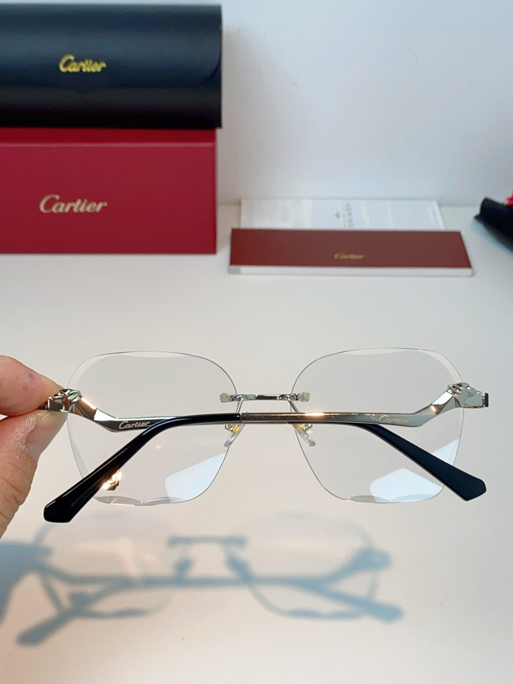 Cartier Photochromic Rimless Silver Lens Sunglasses for Men & Women - 372221 - detail image 5