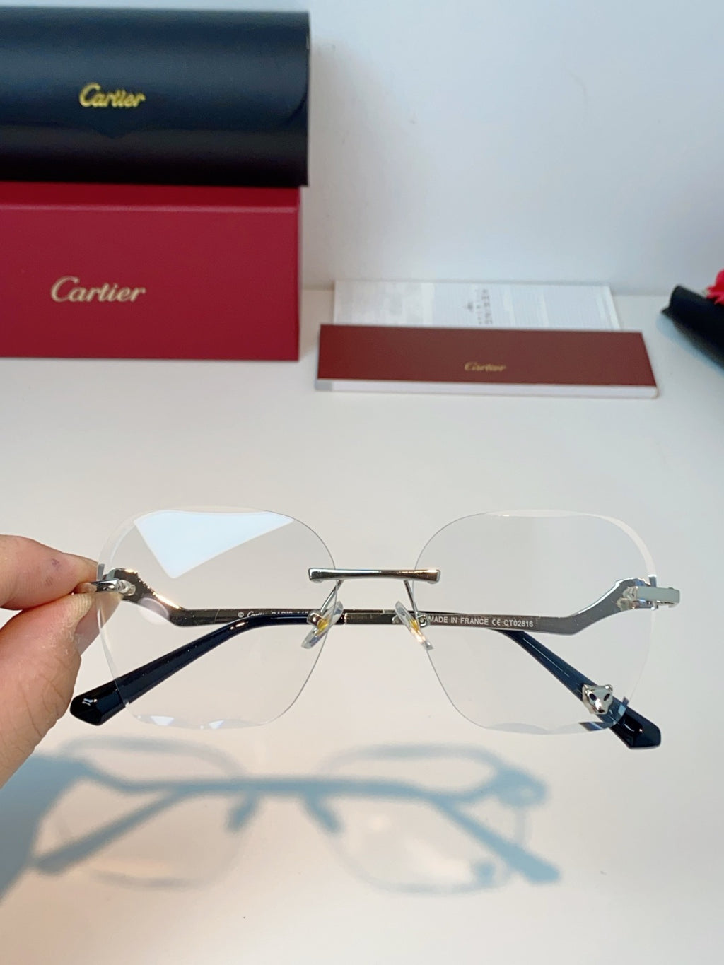 Cartier Photochromic Rimless Silver Lens Sunglasses for Men & Women - 372221 - detail image 4