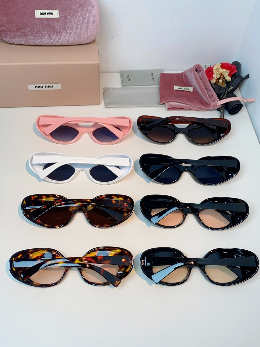 Miu Miu Metal Cat-Eye Black Lens Sunglasses for Women - 399261 - detail image 11
