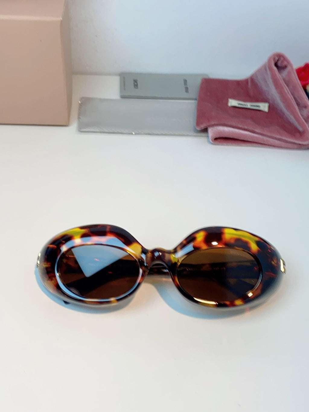 Miu Miu Metal Cat-Eye Brown Lens Sunglasses for Women - detail image 9