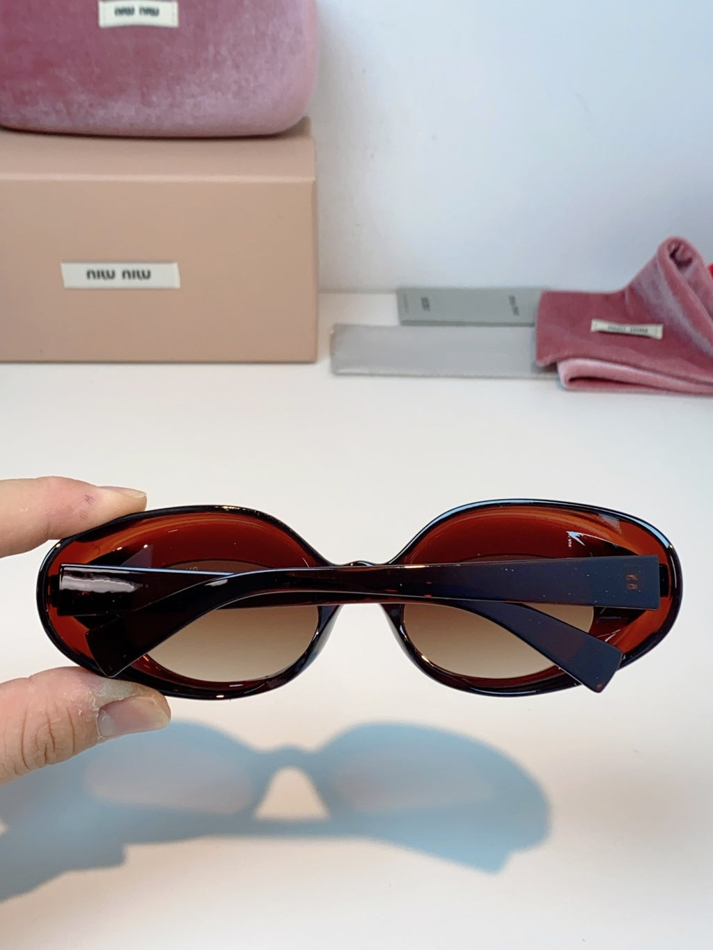 Miu Miu Metal Cat-Eye Black Lens Sunglasses for Women - 399260 - detail image 5