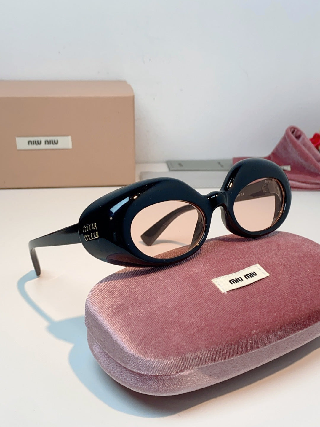 Miu Miu Metal Cat-Eye Black Lens Sunglasses for Women - 399262 - detail image 10