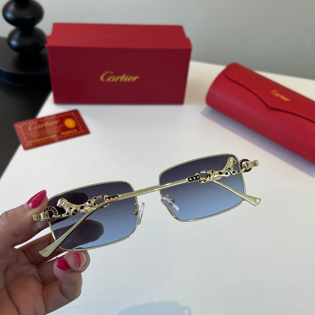 Cartier Lightweight Metal Rimless Silver Lens Sunglasses for Men & Wo - 432248 - detail image 6