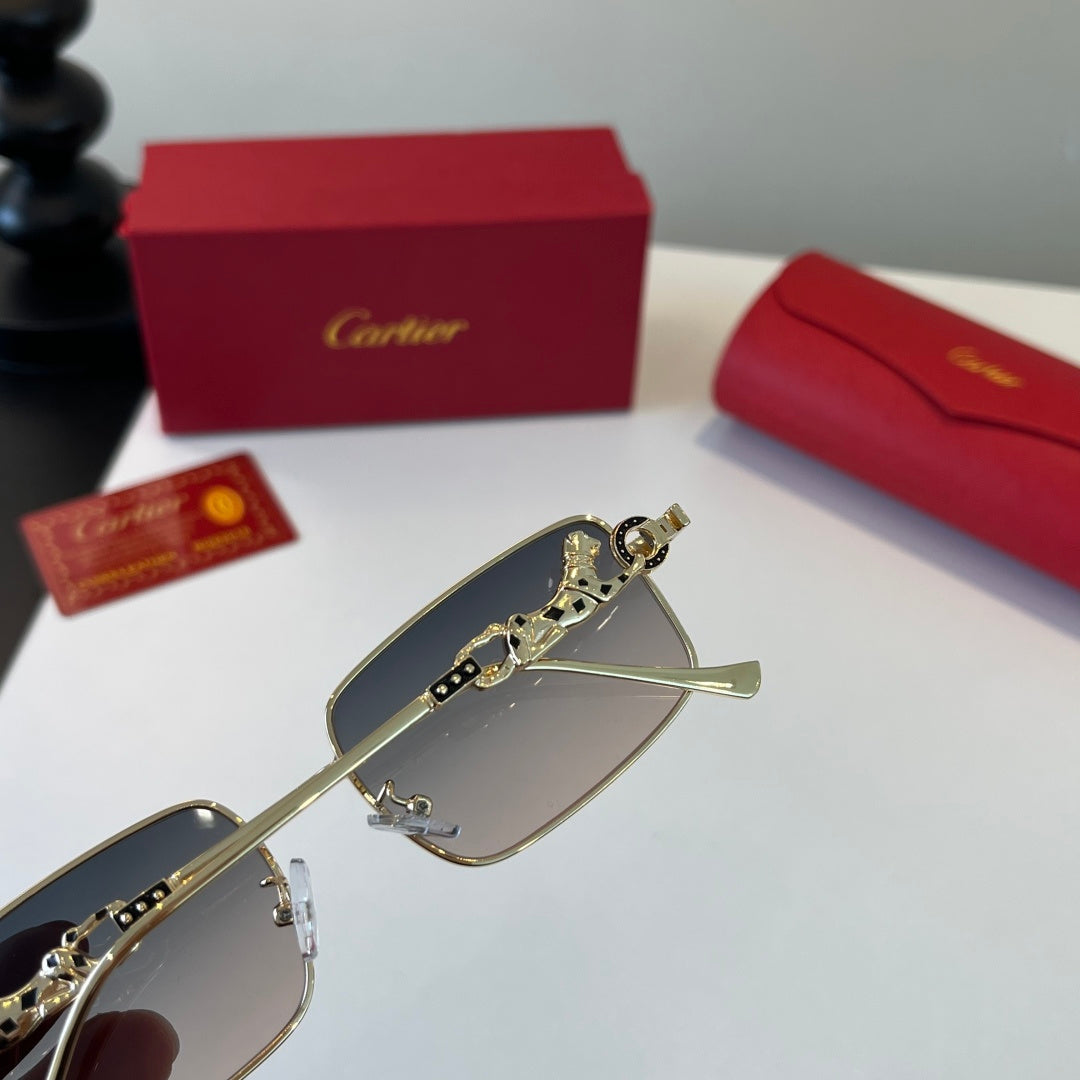 Cartier Lightweight Metal Rimless Silver Lens Sunglasses for Men & Wo - 493677 - detail image 8