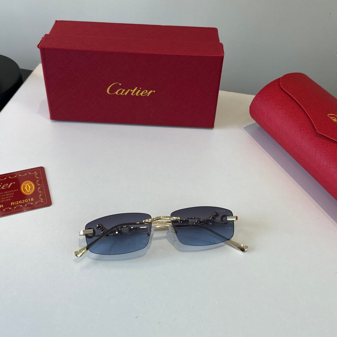 Cartier Lightweight Metal Rimless Silver Lens Sunglasses for Men & Wo - 432253 - detail image 4