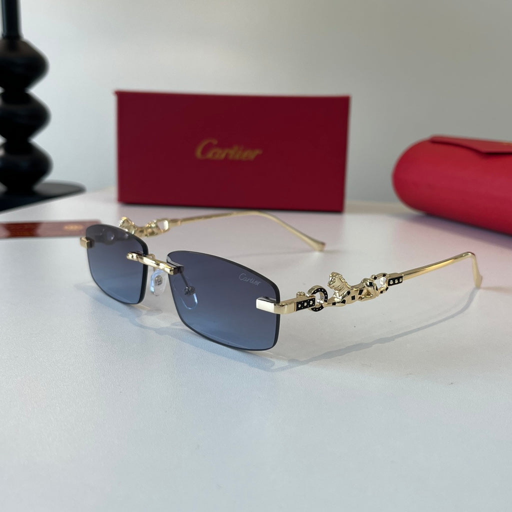 Cartier Lightweight Metal Rimless Silver Lens Sunglasses for Men & Wo - 493681 - detail image 3