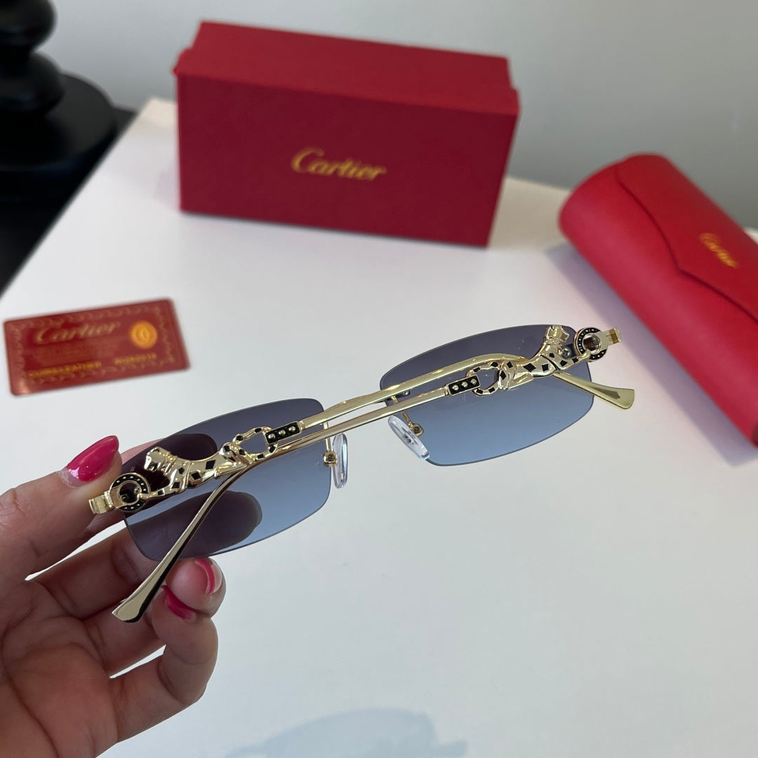 Cartier Lightweight Metal Rimless Silver Lens Sunglasses for Men & Wo - 432253 - detail image 7