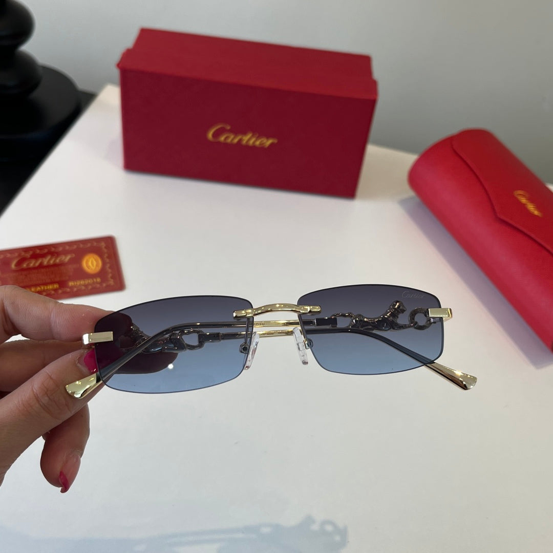 Cartier Lightweight Metal Rimless Silver Lens Sunglasses for Men & Wo - 432253 - detail image 5