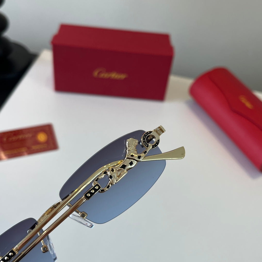 Cartier Lightweight Metal Rimless Silver Lens Sunglasses for Men & Wo - 432253 - detail image 6