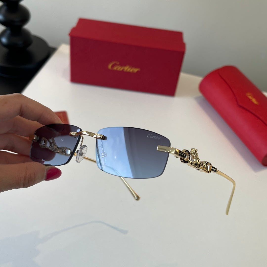 Cartier Lightweight Metal Rimless Silver Lens Sunglasses for Men & Wo - 432253 - detail image 8