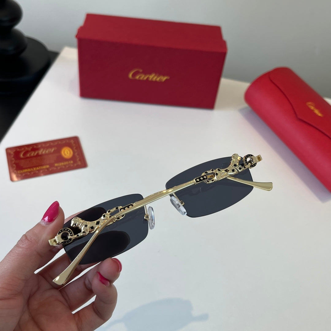 Cartier Lightweight Metal Rimless Silver Lens Sunglasses for Men & Wo - 432255 - detail image 8