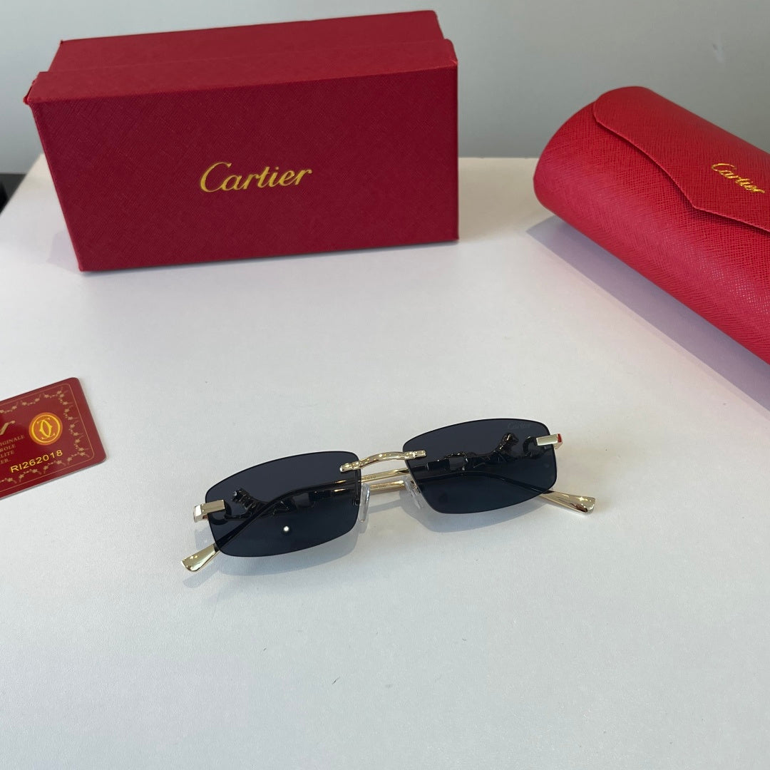 Cartier Lightweight Metal Rimless Silver Lens Sunglasses for Men & Wo - 432255 - detail image 4