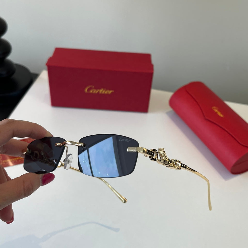 Cartier Lightweight Metal Rimless Silver Lens Sunglasses for Men & Wo - 432255 - detail image 9