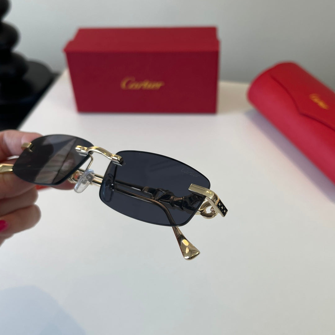 Cartier Lightweight Metal Rimless Silver Lens Sunglasses for Men & Wo - 493683 - detail image 6
