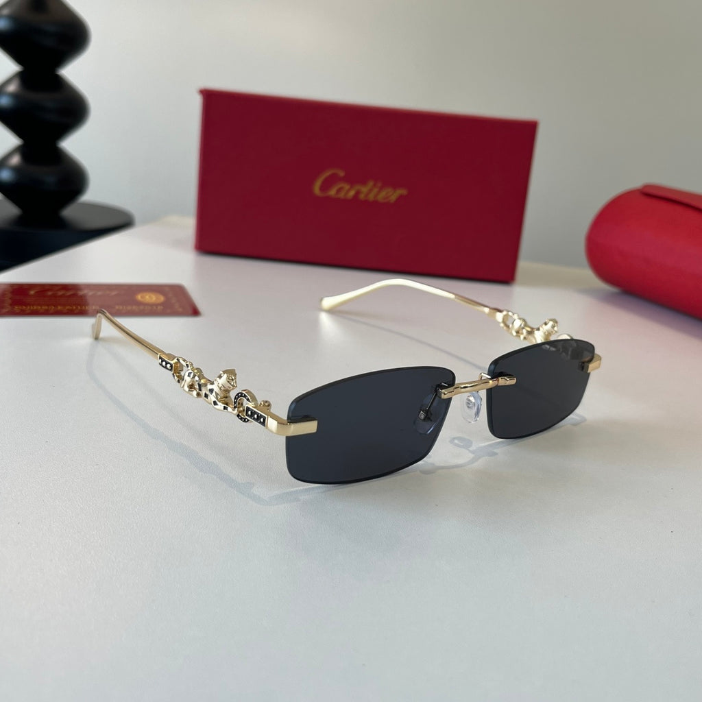 Cartier Lightweight Metal Rimless Silver Lens Sunglasses for Men & Wo - 432255